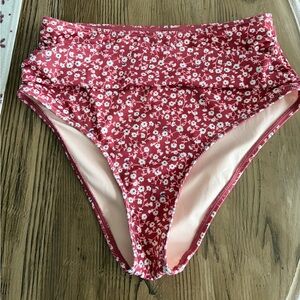 Floral High-Waisted Bikini Bottoms -Medium